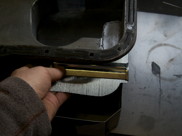 Cheap profile gauge was very handy for tracing the curve of the sump sides.